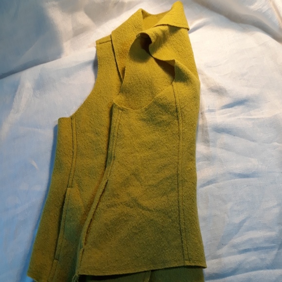 CUT LOOSE LIME GREEN WOOL  VEST - Picture 5 of 8